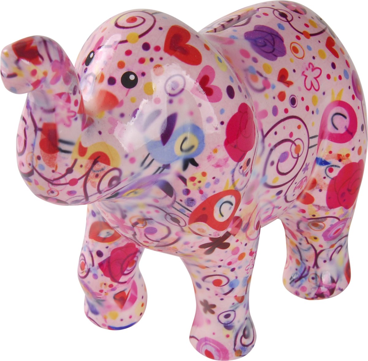 Elephant Zara spaarpot | olifant - roze met vogels | Pomme pidou